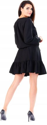 Codzienna Sukienka Czarny | WYGODNA Stylowy Sukienka Czarny r.L/XL Trend - zdjęcie 4