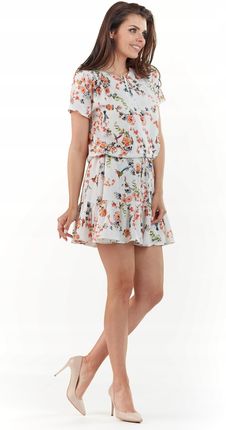 Letnia Sukienka Ecru | WYGODNA Casualowa Sukienka Ecru Na Codzień r.L/XL - zdjęcie 4