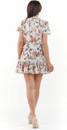 Letnia Sukienka Ecru | WYGODNA Casualowa Sukienka Ecru Na Codzień r.L/XL - zdjęcie 3