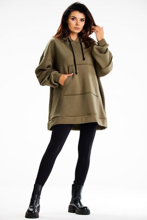 Wygodna Bluza Khaki | UNIWERSALNY STYL Stylowy Bluza Khaki ONE SIZE Trend - zdjęcie 4