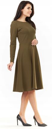 Codzienna Sukienka Khaki | UNIWERSALNY STYL Stylowy Sukienka Khaki r.L Tren - zdjęcie 3