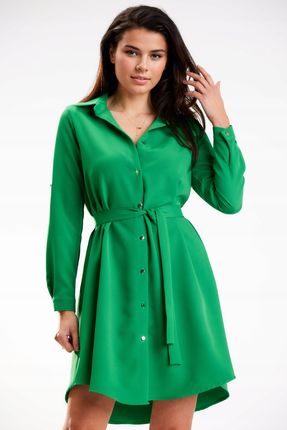 Casualowa Sukienka Zielony | PREMIUM JAKOŚĆ Stylowy Sukienka Zielony r.M Tr - zdjęcie 2