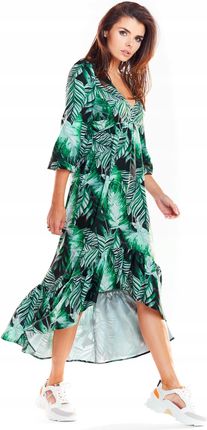 Casualowa Sukienka Zielony | HIT SEZONU Stylowy Sukienka Zielony r.XL Trend - zdjęcie 3