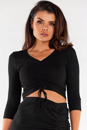 Nowoczesna Bluzka Czarny | IDEALNA NA CO DZIEŃ Stylowy Bluzka Czarny r.XL T - zdjęcie 3