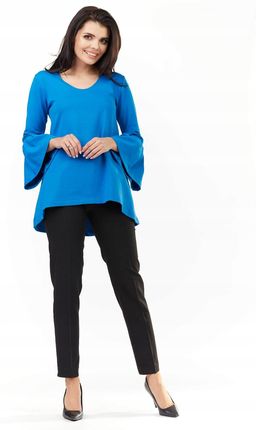 Modna Bluzka Niebieski | IDEALNA NA CO DZIEŃ Stylowy Bluzka Niebieski r.S/M - zdjęcie 3