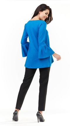 Modna Bluzka Niebieski | IDEALNA NA CO DZIEŃ Stylowy Bluzka Niebieski r.L/X - zdjęcie 2