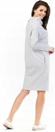 Casualowa Sukienka Szary | MODNY KRÓJ 2025 Casualowa Sukienka Szary r.S/M W - zdjęcie 3