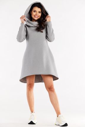 Casualowa Sukienka Szary | UNIWERSALNY STYL Letnia Sukienka Szary r.S/M Wyg - zdjęcie 6