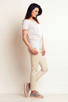 Stylowa Bluzka Ecru | DOBRA JAKOŚĆ Stylowy Bluzka Ecru r.S Trend - zdjęcie 5