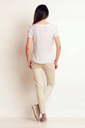 Stylowa Bluzka Ecru | DOBRA JAKOŚĆ Stylowy Bluzka Ecru r.S Trend - zdjęcie 3
