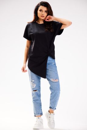 Stylowa Bluzka Czarny | MUST HAVE Stylowa Bluzka Czarny Na Codzień r.S/M - zdjęcie 4