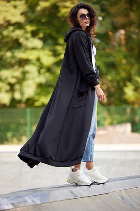 Casualowa Bluza Czarny | MUST HAVE Modna Bluza Czarny r.L/XL Wygodna - zdjęcie 4
