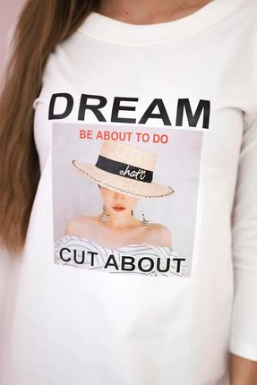 Sukienka z nadrukiem Dream ecru - zdjęcie 4