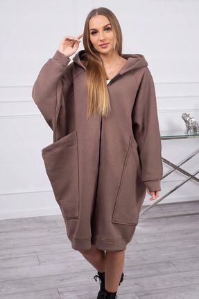 Bluza ocieplana oversize mocca - zdjęcie 2