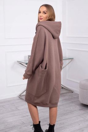 Bluza ocieplana oversize mocca - zdjęcie 3