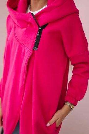 Bluza z krótkim suwakiem fuksja - zdjęcie 3