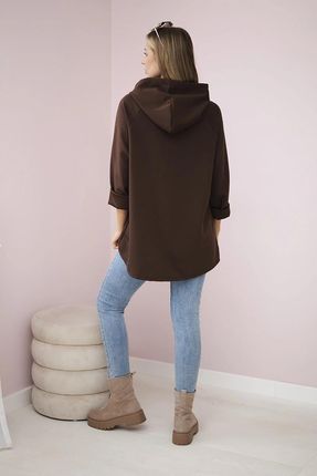 Bluza wiskozowa plus size Love brązowa - zdjęcie 4