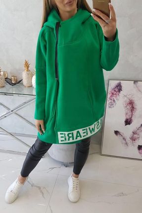 Bluza ocieplana z suwakiem zielona - zdjęcie 2
