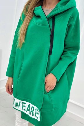 Bluza ocieplana z suwakiem zielona - zdjęcie 3