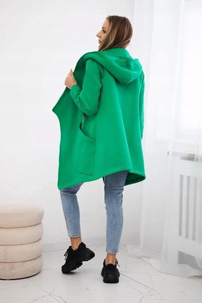 Bluza ocieplana z asymetrycznym suwakiem jasno zielona - zdjęcie 3