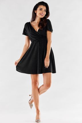 Casualowa Sukienka Czarny | IDEALNA NA CO DZIEŃ Stylowa Sukienka Czarny r.M - zdjęcie 3