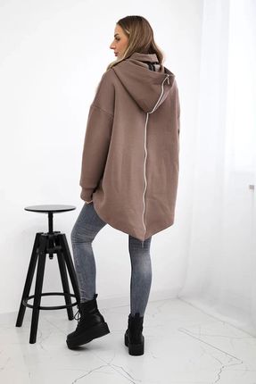 Bluza ocieplana z suwakiem z tyłu mocca - zdjęcie 2