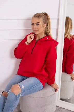 Bluza z kapturem czerwona - zdjęcie 2