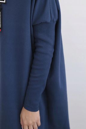 Bluza oversize z asymetrycznymi bokami jeansowa - zdjęcie 3