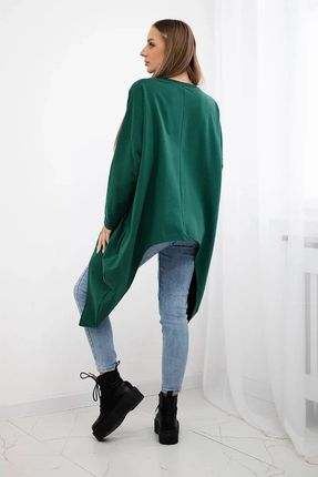 Bluzka z nadrukiem oversize ciemno zielona - zdjęcie 2