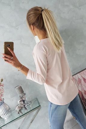 Bluzka z nadrukiem Original pudrowy róż - zdjęcie 3