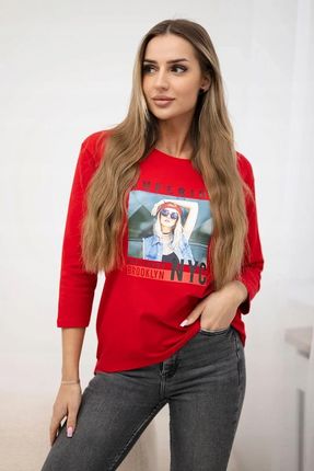 Bluzka z nadrukiem Superior czerwona - zdjęcie 3