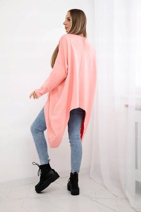 Bluzka z nadrukiem oversize morelowa - zdjęcie 3