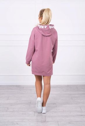 Sukienka z kapturem Oversize ciemno różowa - zdjęcie 4