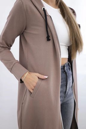 Bluza sukienkowa z kapturem cappuccino - zdjęcie 2