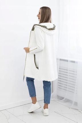 Bluza z ozdobną taśmą ecru - zdjęcie 2