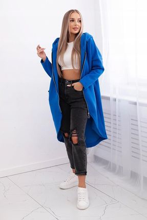 Bluza ocieplana długa chabrowa - zdjęcie 3
