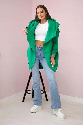 Bluza z krótkim suwakiem jasno zielona - zdjęcie 2