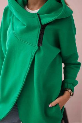 Bluza z krótkim suwakiem jasno zielona - zdjęcie 3