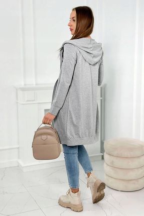Bluza sukienkowa z kapturem szary melanż - zdjęcie 3