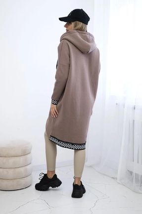 Bluza na suwak z kapturem mocca - zdjęcie 4