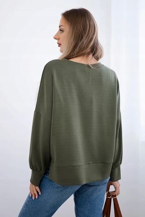 Bluza z nadrukiem masełko khaki - zdjęcie 3