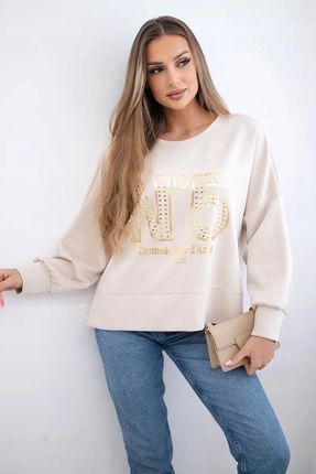 Bluza z nadrukiem masełko beżowa - zdjęcie 2
