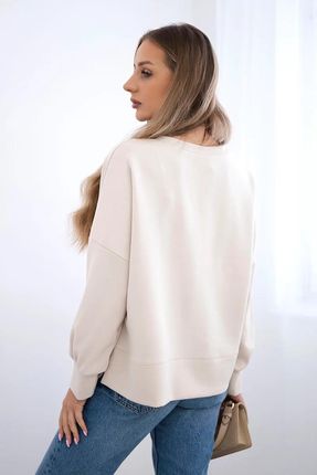 Bluza z nadrukiem masełko beżowa - zdjęcie 3
