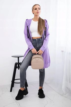 Bluza sukienkowa z kapturem ciemny fiolet - zdjęcie 2