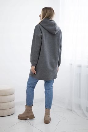 Bluza ocieplana z kapturem grafitowa - zdjęcie 3