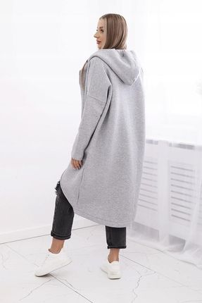 Bluza ocieplana długa szara - zdjęcie 3