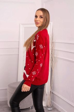 Sweter świąteczny z napisem czerwony - zdjęcie 2