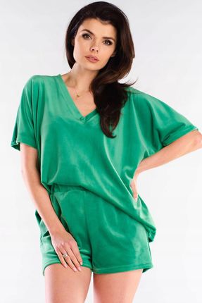 Modna Bluzka Zielony | DOBRA JAKOŚĆ Stylowy Bluzka Zielony ONE SIZE Trend - zdjęcie 4