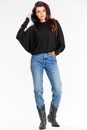 Awama Casualowy Sweter Czarny R - zdjęcie 2