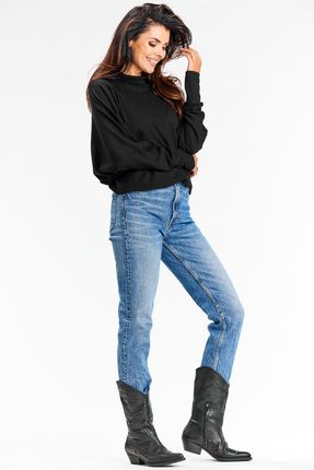 Awama Casualowy Sweter Czarny R - zdjęcie 6